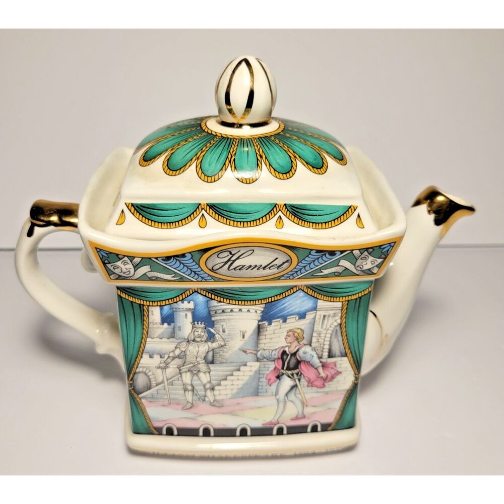 Vintage James Sadler Porcelain Teapot Shakespeare Hamlet English Art Pottery